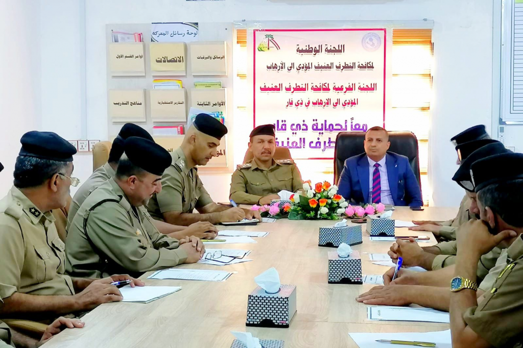 اللجنة الفرعية لمكافحة التطرف العنيف في ذي قار تقيم محاضرة توعوية لمنتسبي قسم شرطة الجبايش بعنوان "مخاطر التطرف الفكري والعقائد المنحرفة على السلم المجتمعي"