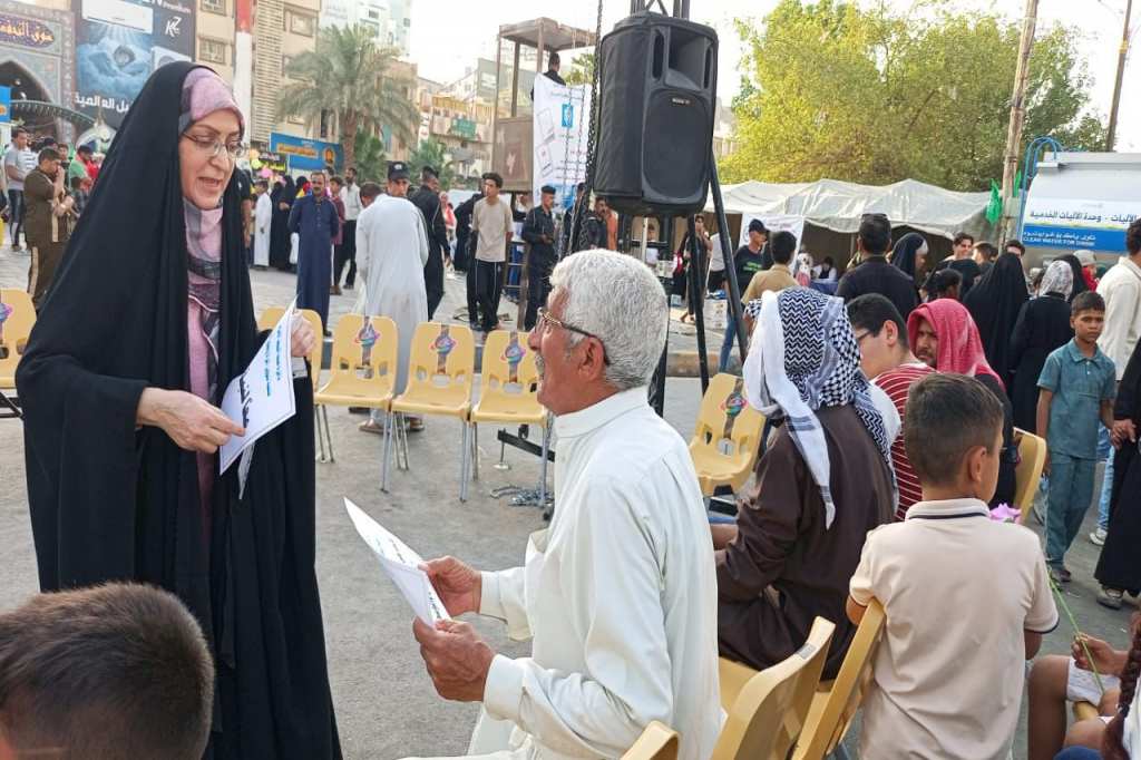 بالتزامن مع مناسبة عيد الغدير الأغر.. اللجنة الفرعية في النجف الأشرف ودائرة صحة النجف تنفذان حملة لتوعية الزائرين بمخاطر التطرف العنيف وسبل مكافحته