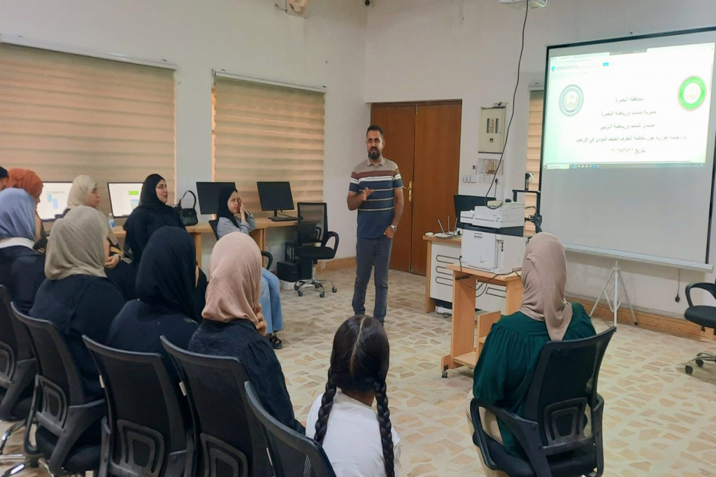 اللجنة الفرعية في البصرة تقيم جلسة توعوية في منتدى شباب ورياضة الزبير تحت شعار "معاً ضد التطرف العنيف.. مجتمع واعٍ .. وطن آمن"