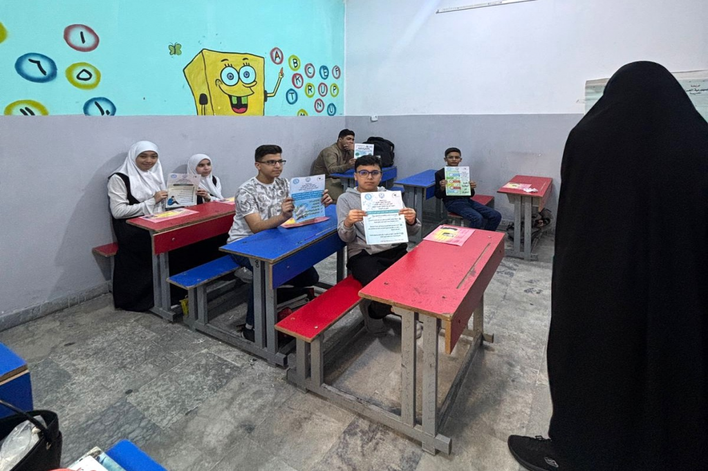 اللجنة الفرعية في محافظة النجف تنفذ محاضرة توعوية لطلبة مدرسة السفراء حول مخاطر التطرف