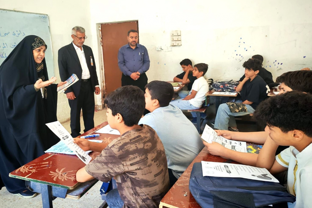 اللجنة الفرعية في محافظة النجف تنفذ محاضرة توعوية لطلبة مدرسة الرافدين حول مخاطر التطرف